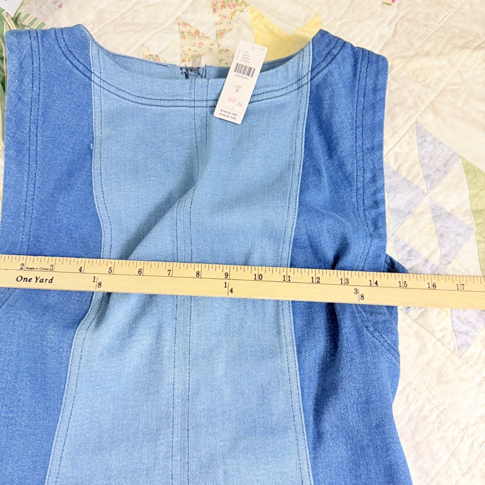 Pilcro Two-Tone Blue Denim Mini Dress - Picture 7 of 9